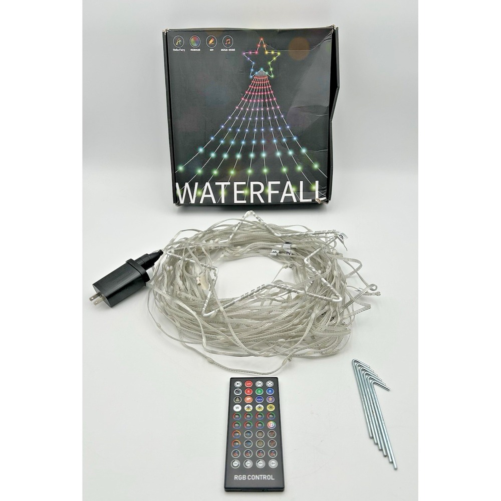 FANCILLUMA 11.8 FT RGB Christmas Star Lights App Control 344 LED Waterfall Deco